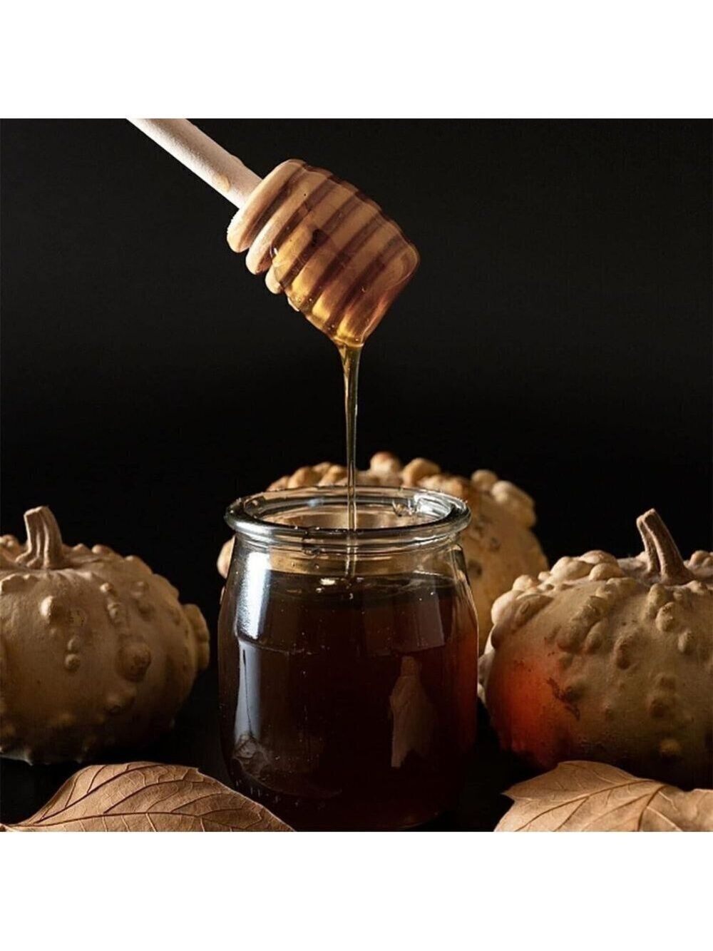 Mini Wooden Honey Stir Bar Mixing Handle Jar Spoon Dipper - 10 Pcs